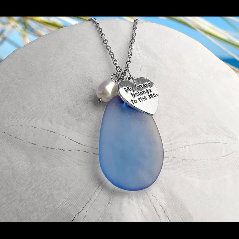My heart belongs to the sea long necklace
